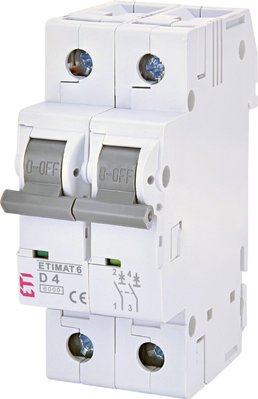 Автоматический выключатель ETI ETIMAT 6 2p D 4А (6 kA) 2163510 2163510 фото