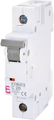 Автоматический выключатель ETI ETIMAT 6 1p С 20А (6 kA) 2141517 2141517 фото
